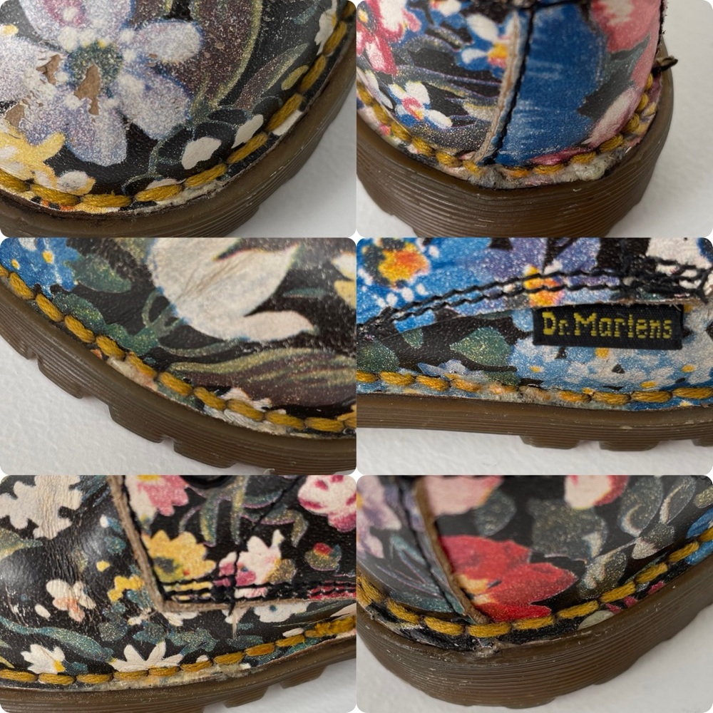Vintage Dr. Martens England MIE Floral Print Leather Boots Toddler - Picture 12 of 14
